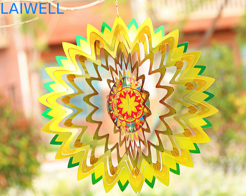 Heller Blumen-Edelstahl-Garten-Wind-Spinner-kreative nordische Art