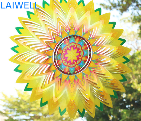 Heller Blumen-Edelstahl-Garten-Wind-Spinner-kreative nordische Art