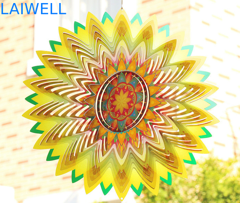 Heller Blumen-Edelstahl-Garten-Wind-Spinner-kreative nordische Art