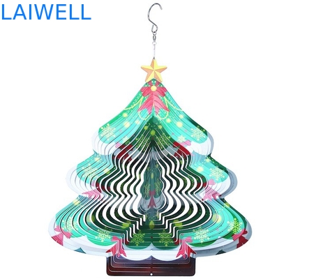 Der Breiten-27cm drehende Weihnachtsbaum-Wind-Glockenspiele Metallwind-des Spinner-3D