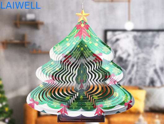 Der Breiten-27cm drehende Weihnachtsbaum-Wind-Glockenspiele Metallwind-des Spinner-3D