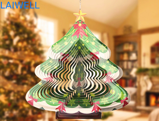 Der Breiten-27cm drehende Weihnachtsbaum-Wind-Glockenspiele Metallwind-des Spinner-3D