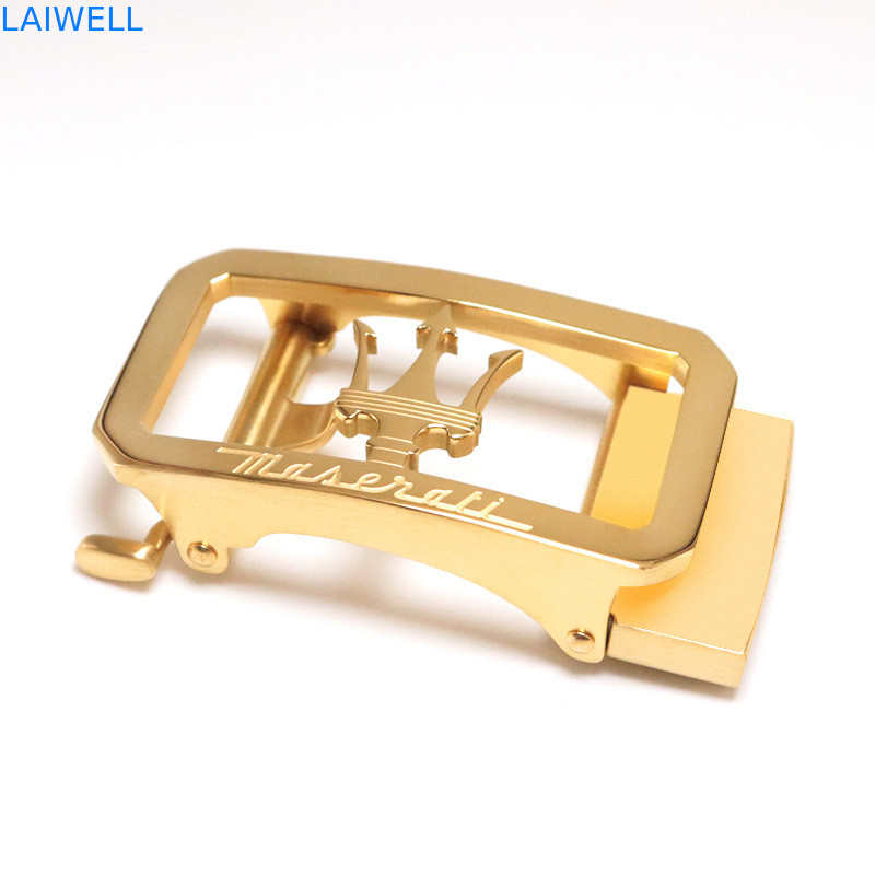 Kundenspezifischer Edelstahl-automatische Gürtelschnalle der Mode Lucury-Entwurfs-Goldfarbe3.5cm