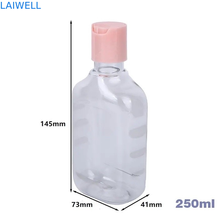73*41*145MM 250ML Eco HAUSTIER Quadrat-transparente Lotions-Flaschen-wiederverwendbare Plastikbehälter für Hauptorganisation