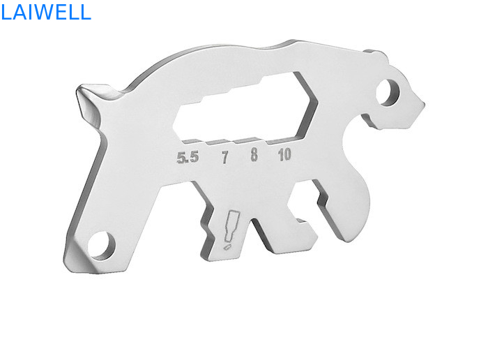 55 mm Leichtgewicht und Tierentwurf Metallflaschenöffner Dauerhafter Artikel Edelstahl Mehrzweck-EDC-Toolkarte