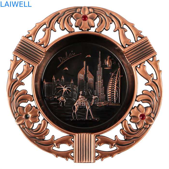 108*109MM Personalisierte Druckguss Zinklegierung Zylindrische Metalltasche Aschenbecher mit Plattierung