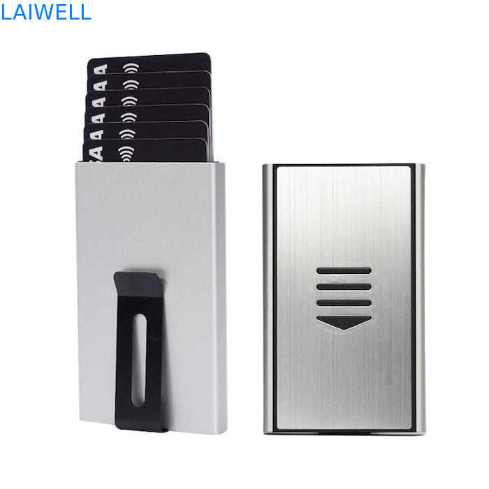 Tragbare 60*15*100MM Silber-Anodisierte Aluminium-Kartenbörse mit anpassbarer Lasergravierung
