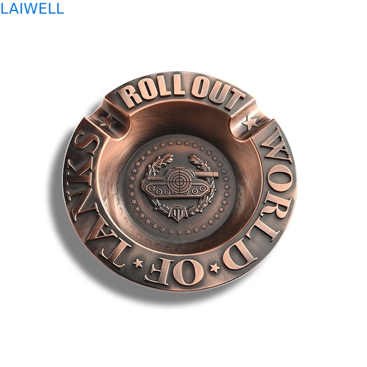 Zink-Legierungs-Email-Weinlese-tragbarer Aschenbecher-Laser, der Logo Purse Ashtray graviert