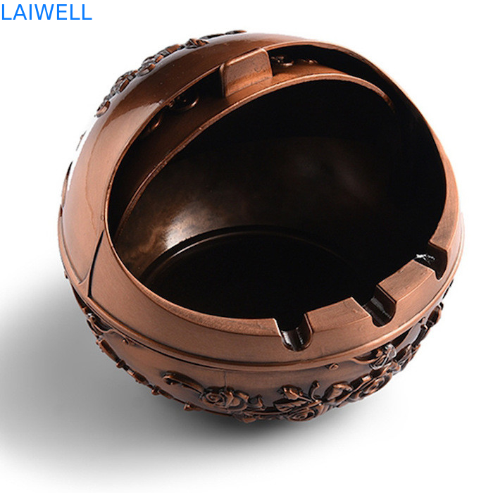 Kundengebundene Taschen-Aschenbecher-Luxusgoldfarbe Weinlese des Überzuges H80mm Metall
