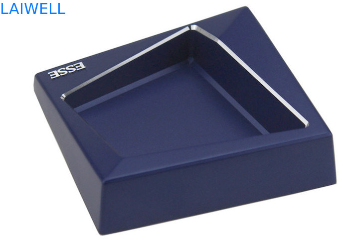 Anpassbares, kreatives Geometrie-Design, tragbarer Prozess, Druckguss-Aluminium, blau metallisch beschichteter Taschenaschenbecher