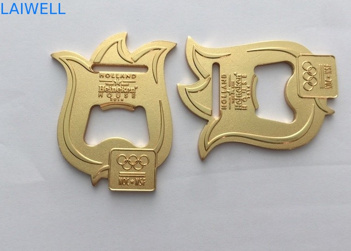 2.0MM Goldfarbe 2 in 1 Medaillen-Flaschen-Öffner-olympischem Sport-Überzug