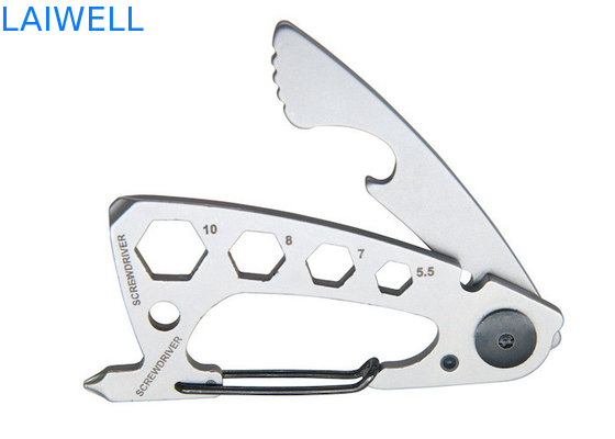 74*35*6MM Präzisions Sandstrahlen 420 Edelstahl Mini Mehrzweck EDC Werkzeugkarte Silber Metall Flaschenöffner