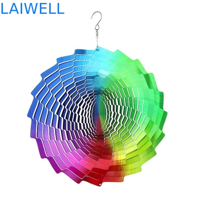 Multi farbiger UVdruckgarten-Stahlwind-Spinner 30*30cm